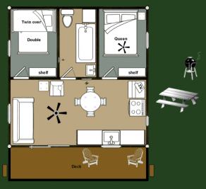 Cabin 5 Heron - floorplan 